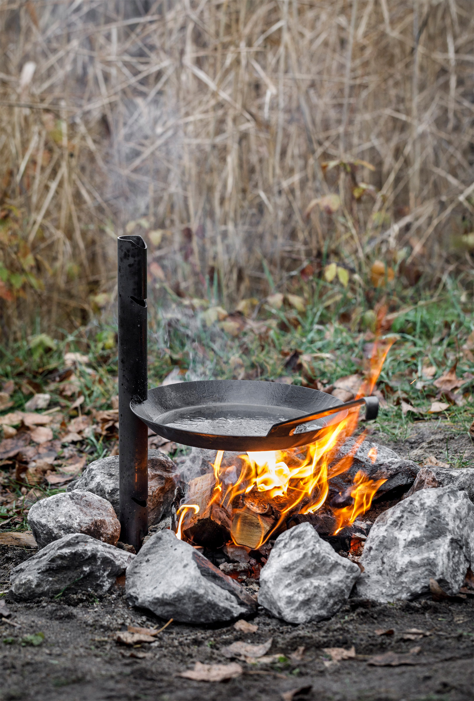 Campfire Bracket for Wrought-Iron Pans