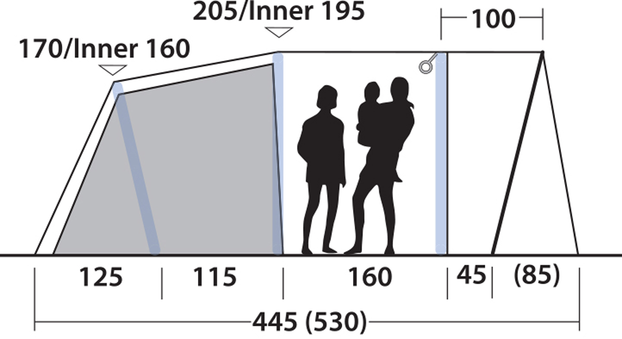 Monterey 5 Lufttelt, 5-Personers Telt
