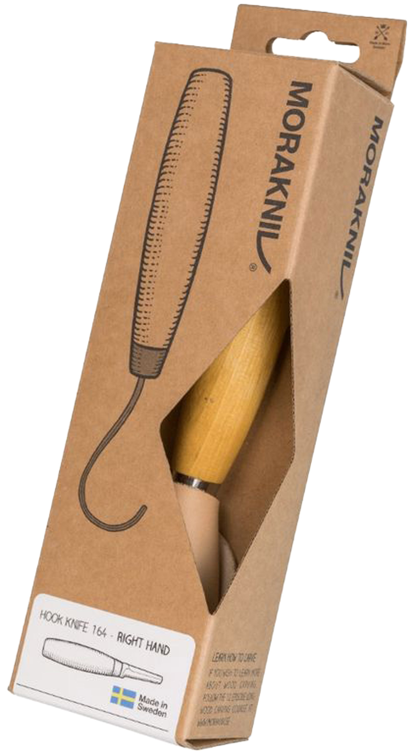 Hook Knife 164 Right Hand with Leather Sheath (S)