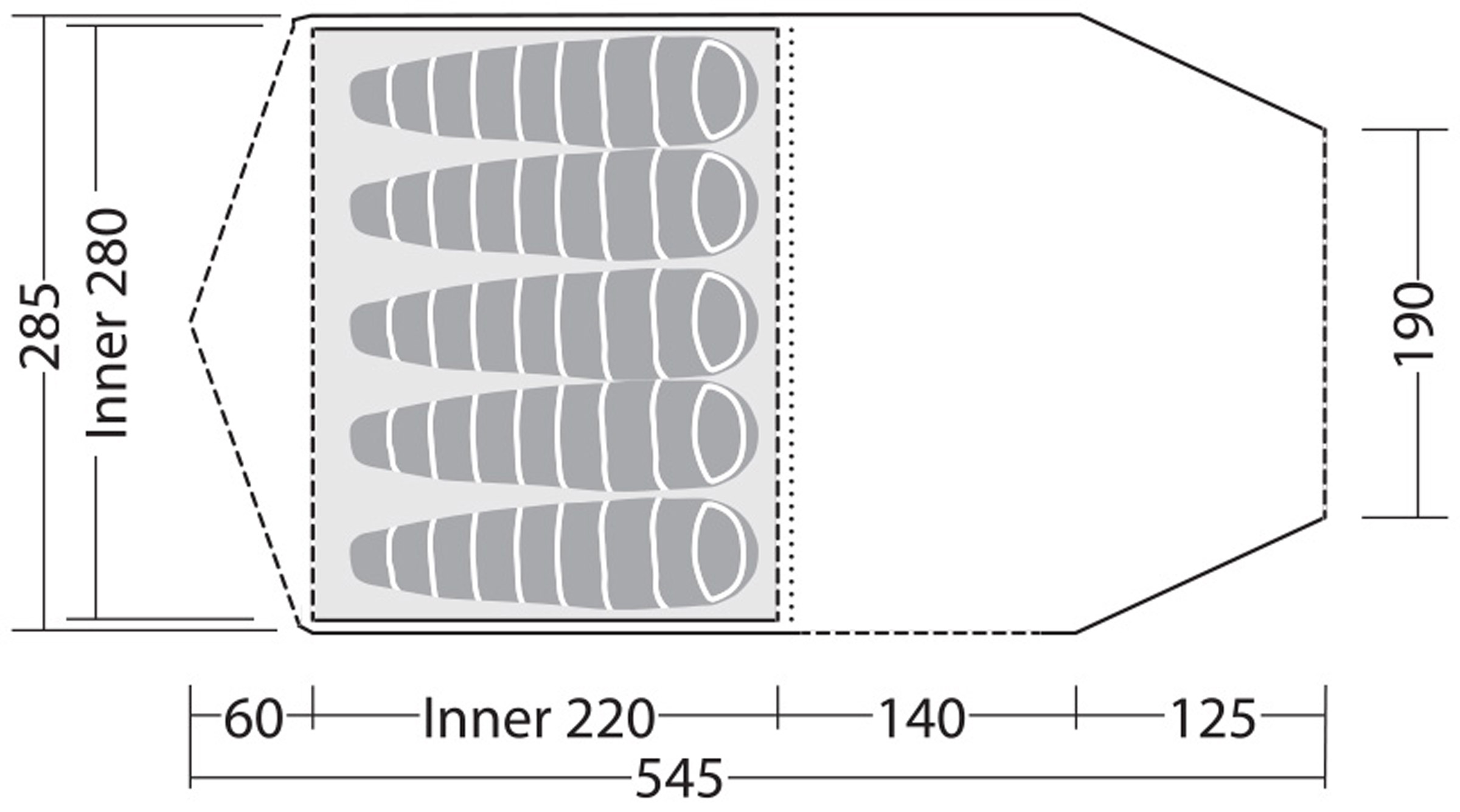 Paso Flex 5, 5-Personers Telt