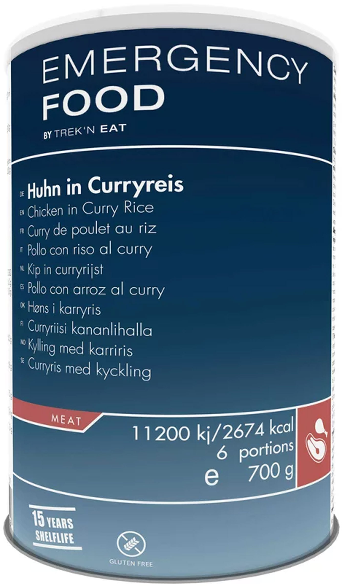 Emergency Food Chicken in Curry Rice, 6 portioner Trek'n Eat kogegrej