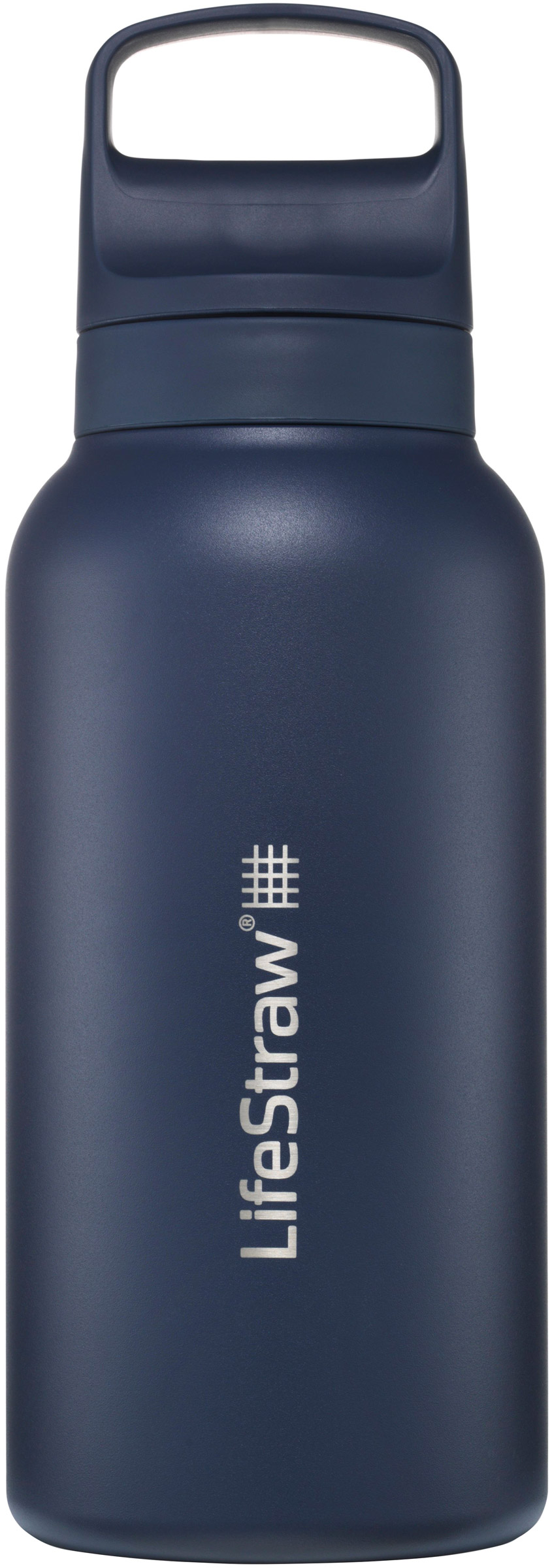 Go 1 ltr Stålflaske med Vandrensning LifeStraw Kogegrej