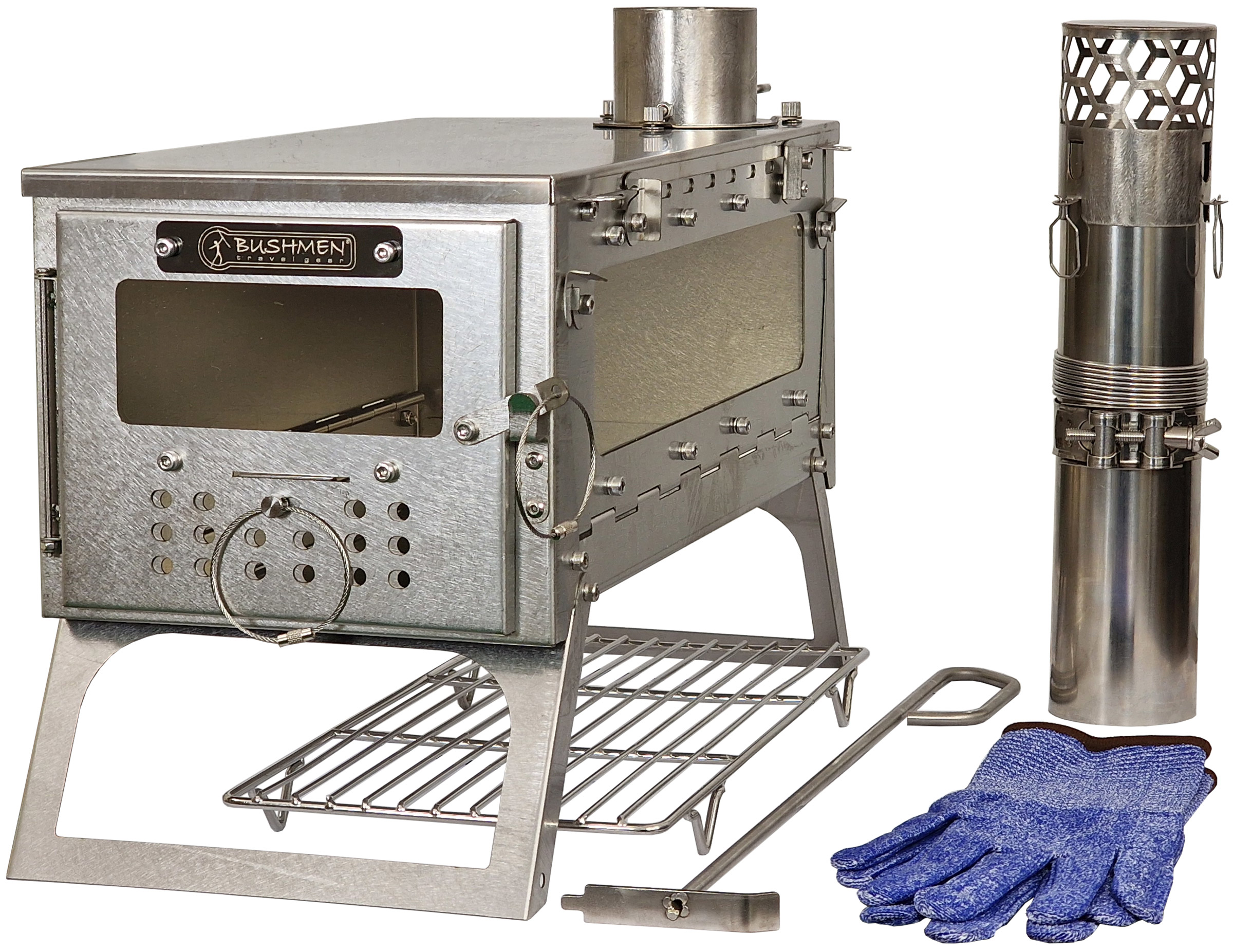 Fastfold Large Camping Stove with 2 Windows Bushmen telte