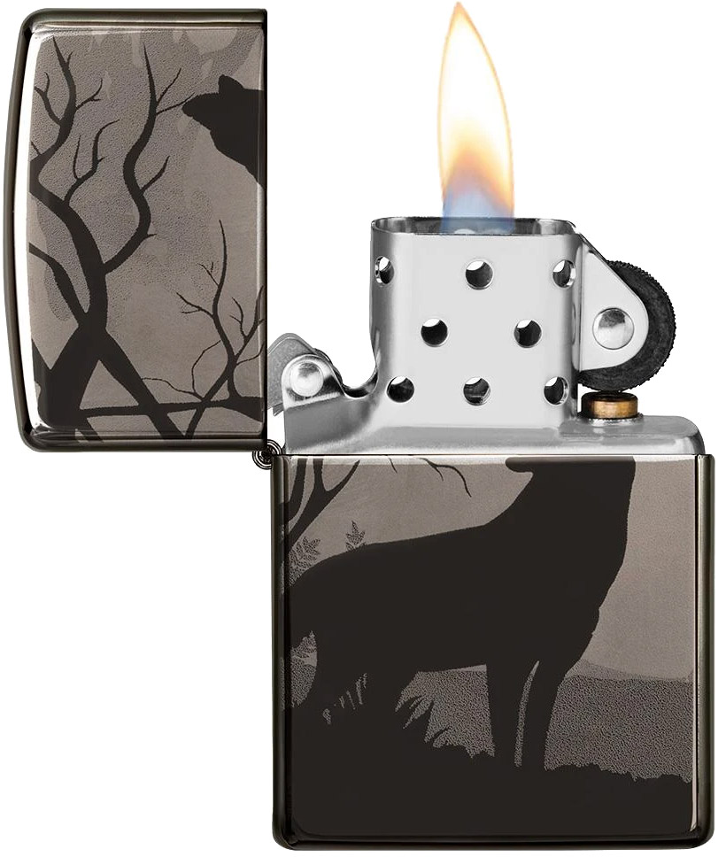 Wolves Design Black Ice Lighter
