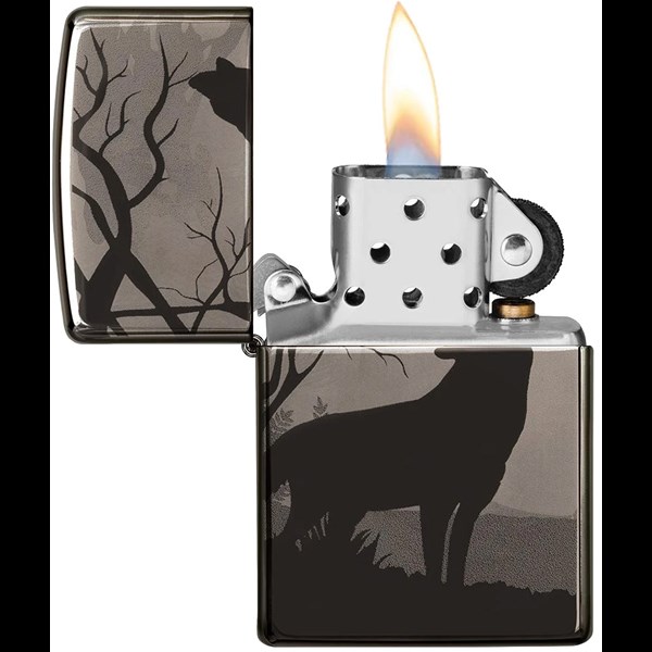 Wolves Design Black Ice Lighter