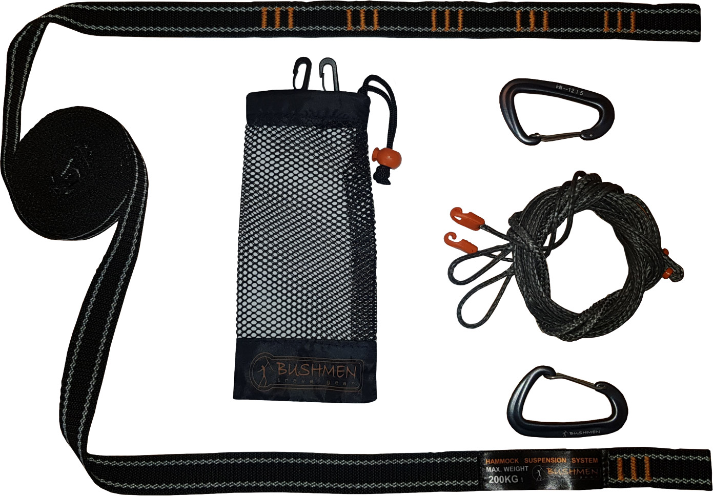 Ultralight Hammock Suspension System, Ophængningssystem til Hængekøje Bushmen glamping