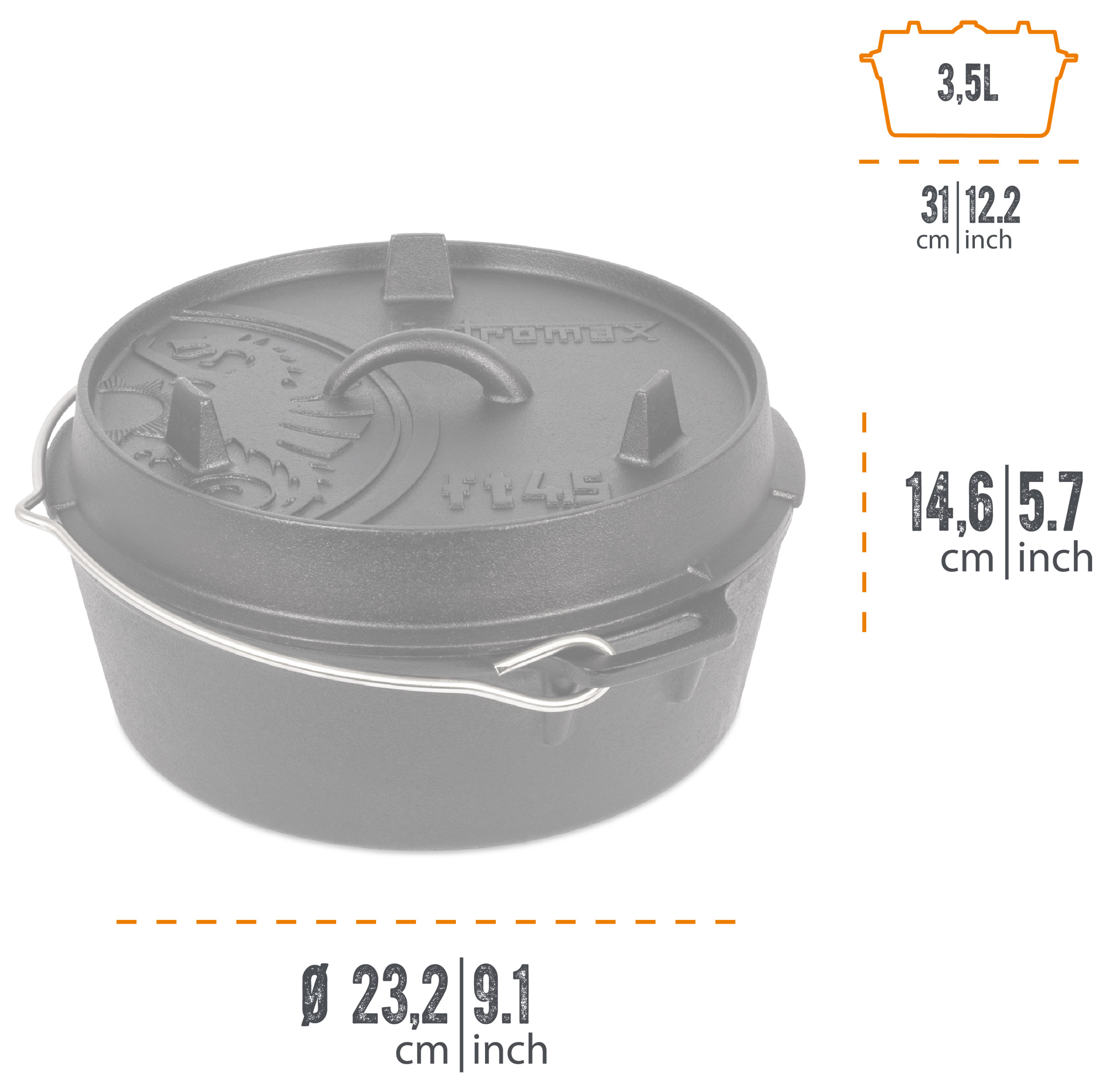 Dutch Oven FT4.5 Plane Bottom