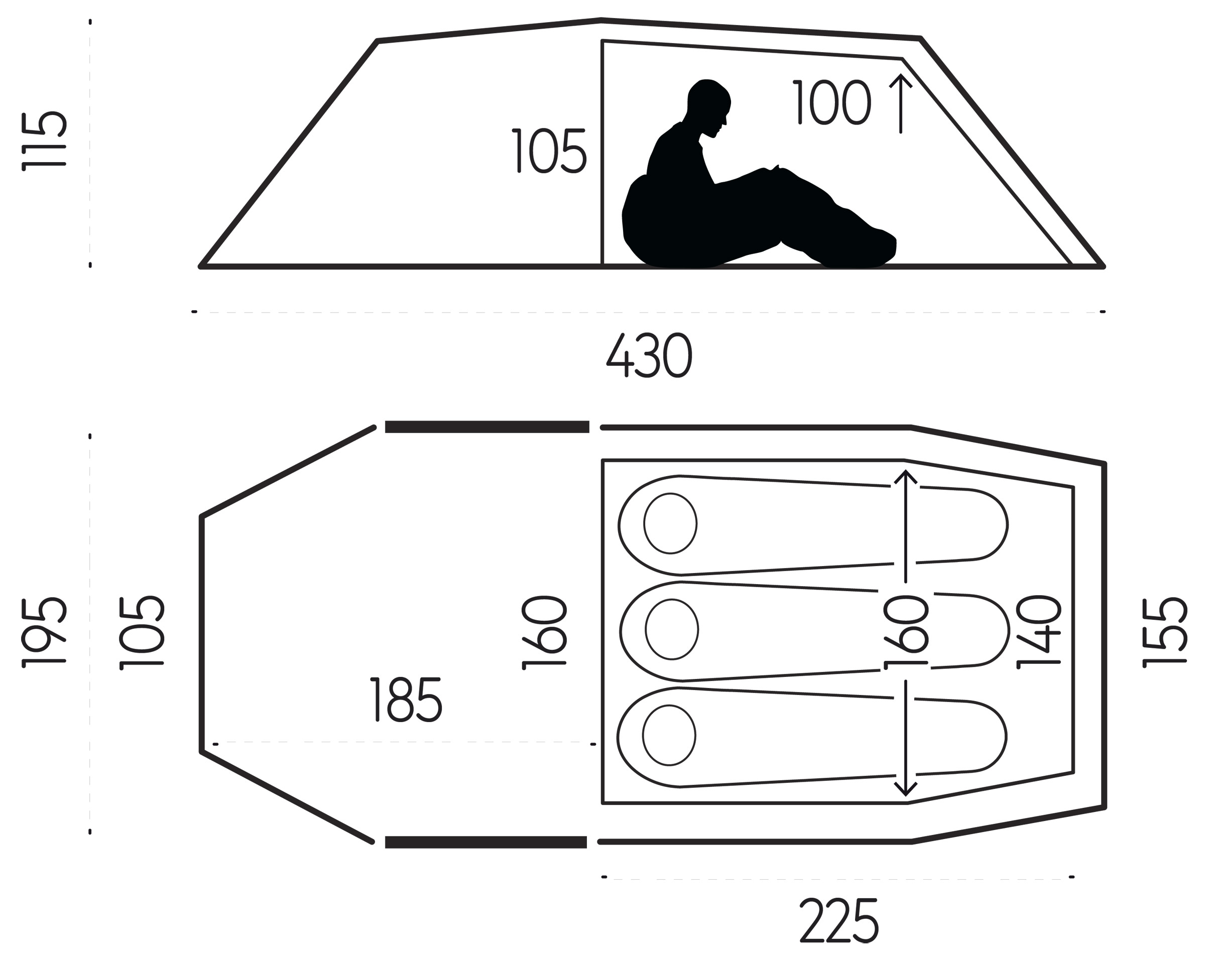 Keb Endurance 3, 3-Personers Telt