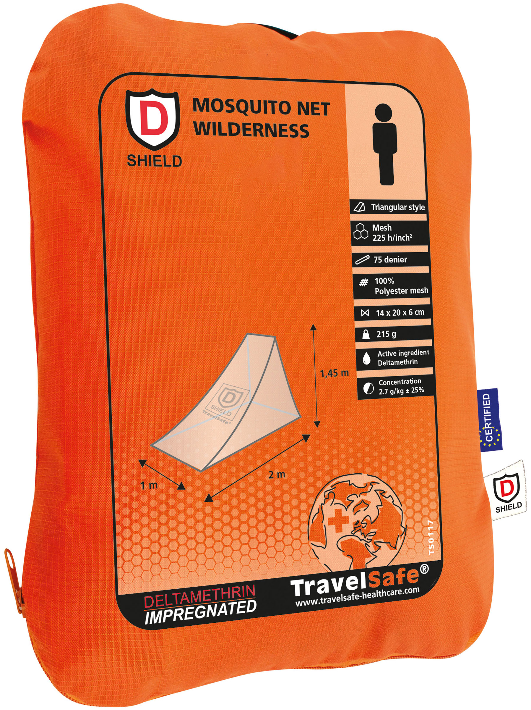 Wilderness Impregnated Mosquito Net, 1 Person TravelSafe udstyr
