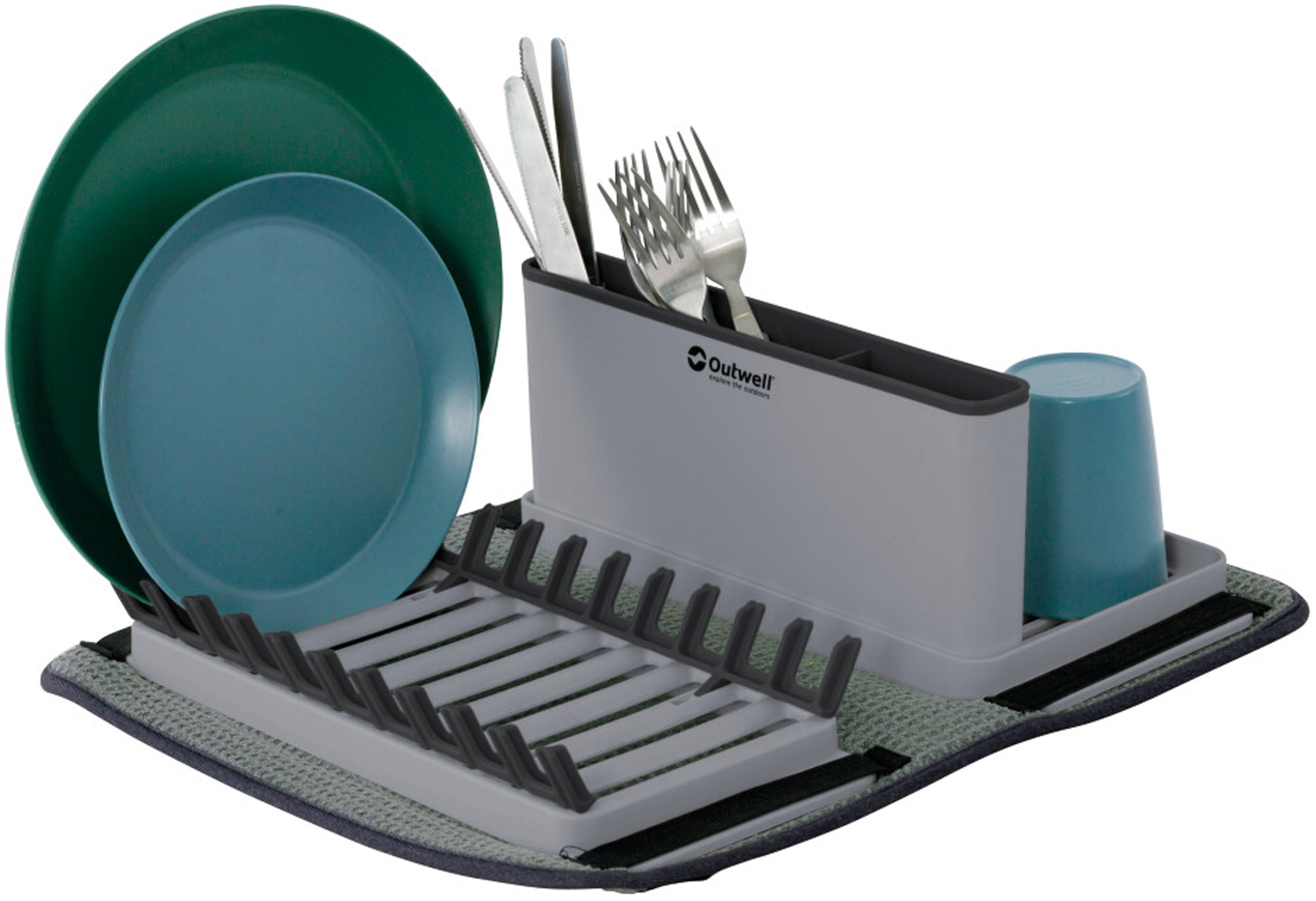 Dunton Foldable Dish Rack w/Sponge Drain