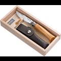 Wooden Gift Box No 8 Olive Wood & Sheath Opinel Udstyr