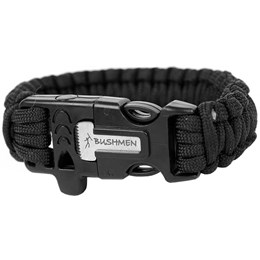 Bushmen Survival Bracelet 3M Sort Tændstål & optænding