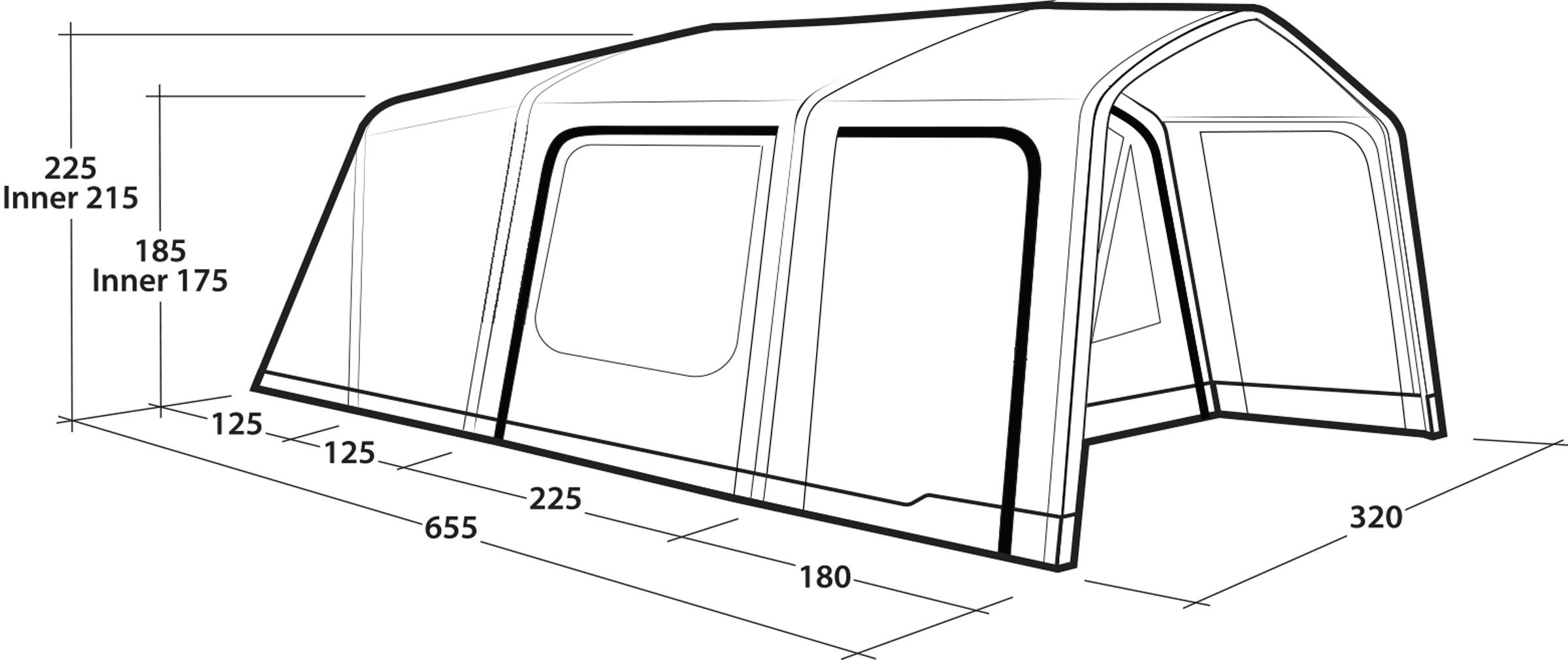 Iowa 5 Lufttelt, 5-Personers Telt