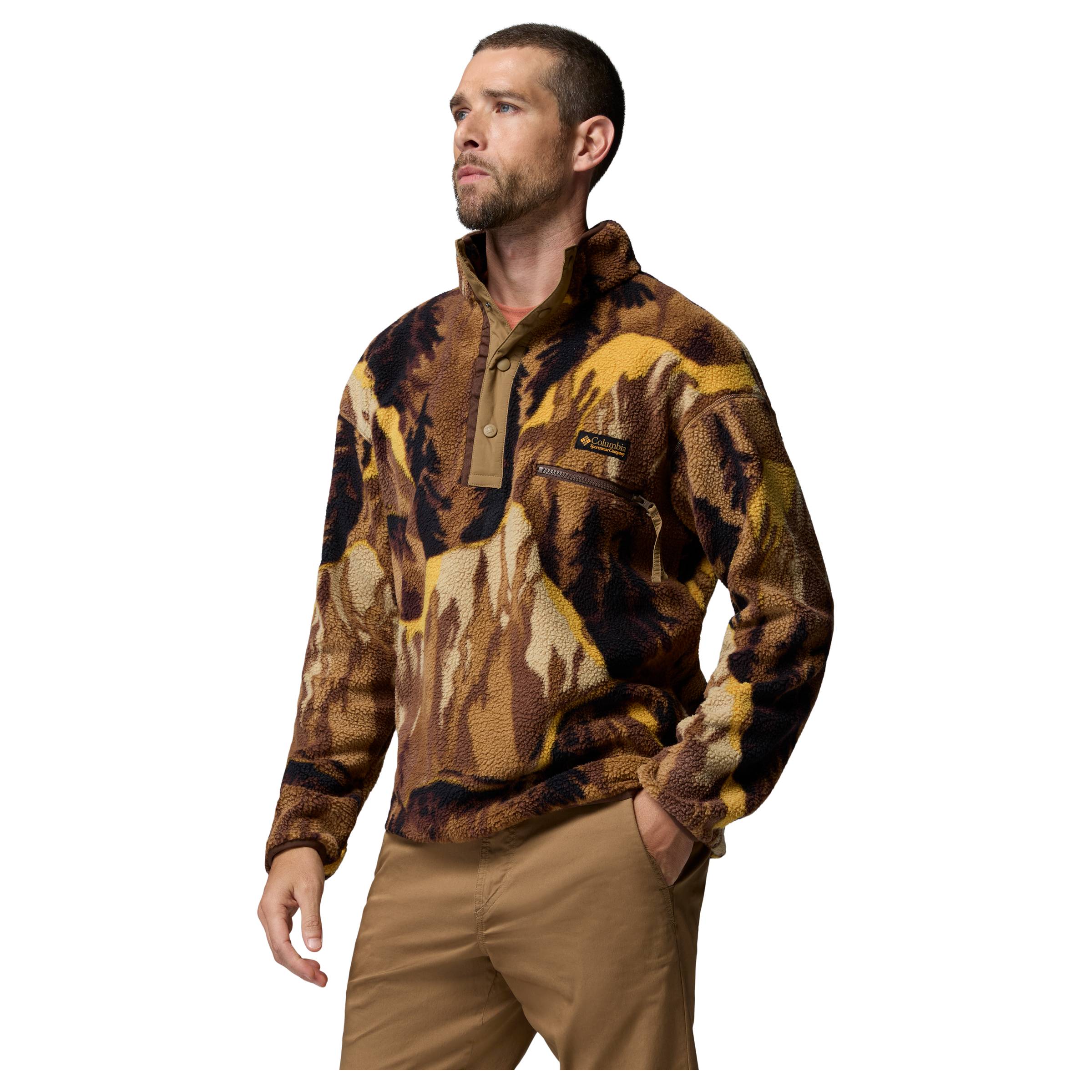 Helvetia II Printed Half Snap Fleece Herre