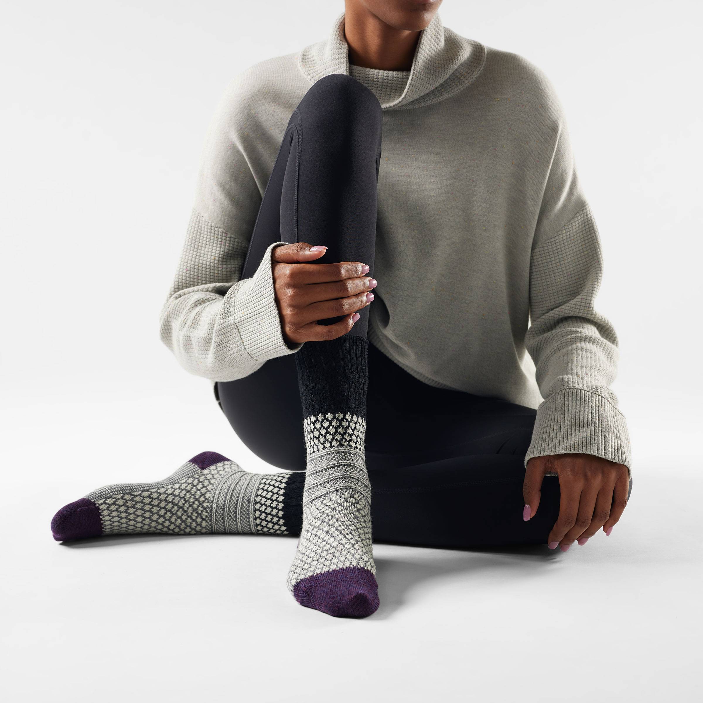 Everyday Cozy Popcorn Cable Crew Sokker Dame