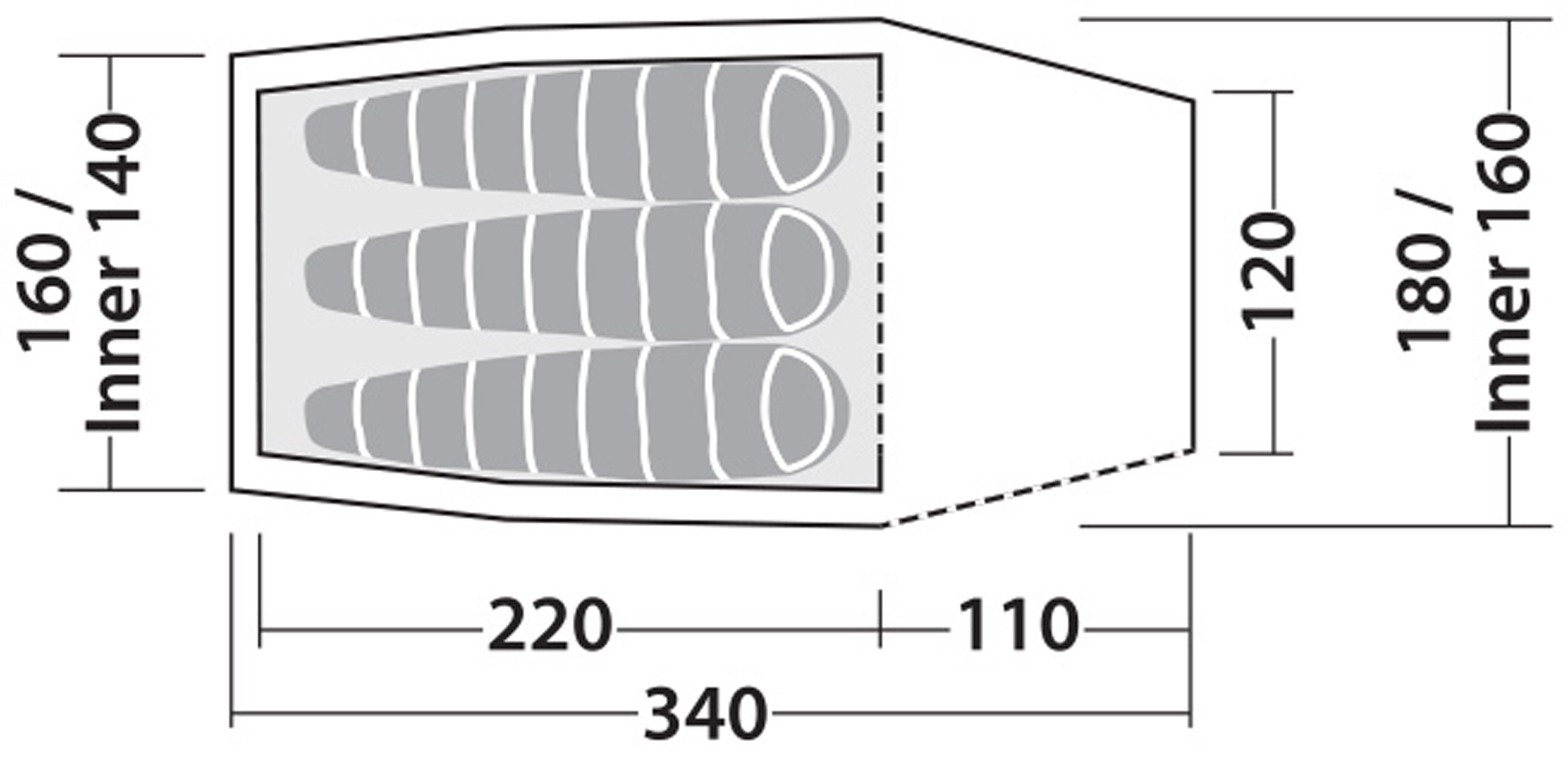 Sprinter 3 LW, 3-Personers Telt