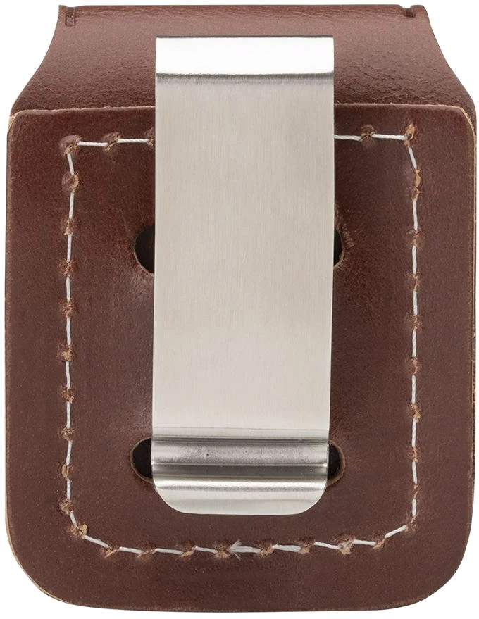 Brown Leather Lighter Pouch w/Clip